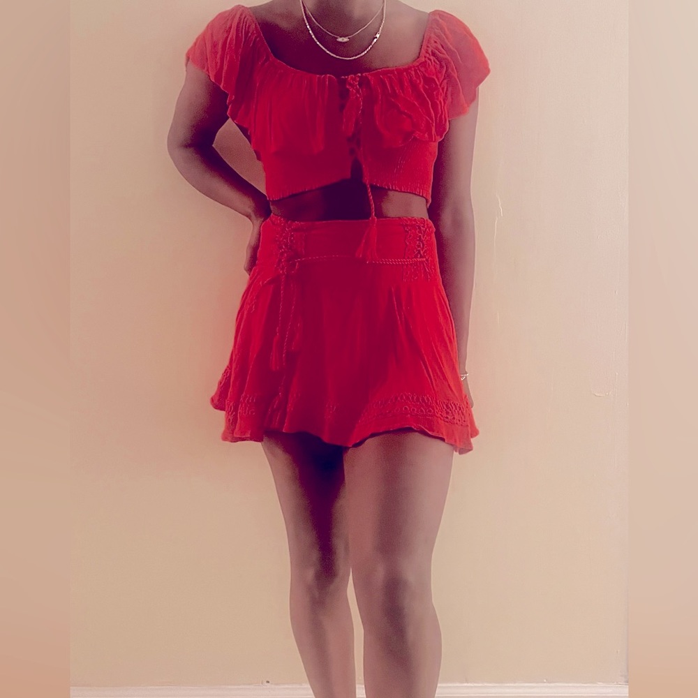 Fashion Nova two piece top and skort set